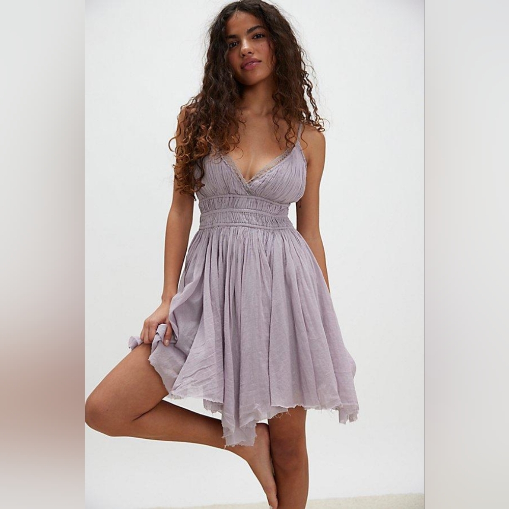 Free People Lilac Delia Slip Mini Dress